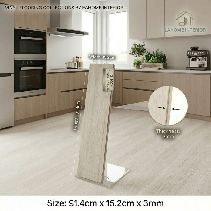 Lantai Vinyl 3mm Premium Kode 15 Light Wood - EA Home Interior